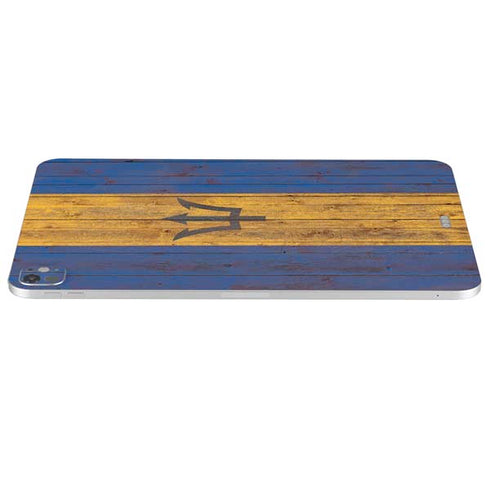 Barbados Flag Dark Wood iPad Pro 13in M4 (2024) Skin